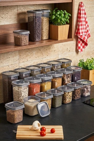 Rossel Premium Lüks Füme 30'lu Erzak Saklama Kabı Etiket Hediyeli ürün görseli 1