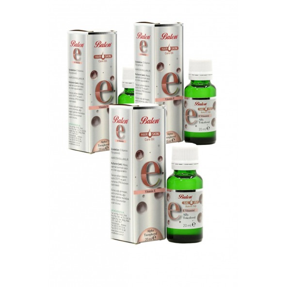 3 Kutu Balen E Vitamini 20 Ml Saç Ve Cilt Bakım Yağı Vitamin E ürün görseli 1