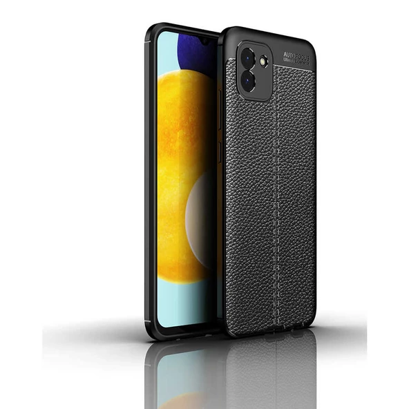 Gpack Samsung Galaxy A03 Kılıf Niss Silikon Deri Görünümlü Kamera Korumalı ürün görseli 1