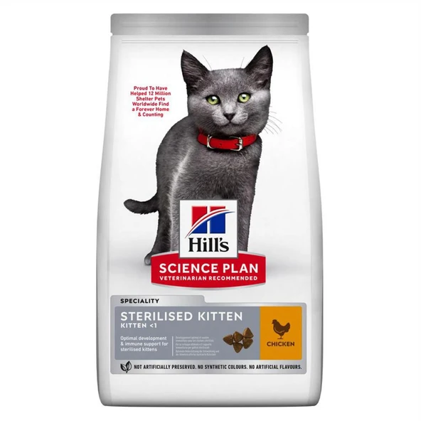 Hills Sterilised Kitten Tavuklu Kısırlaştırılmış Yavru Kedi Maması 1,5 kg ürün görseli 1