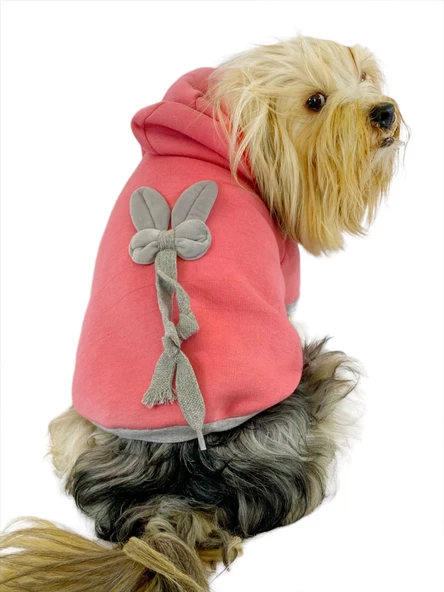 Pinky Rabbit Kapşonlu Sweatshirt Köpek Kıyafeti Köpek Elbisesi ürün görseli 1