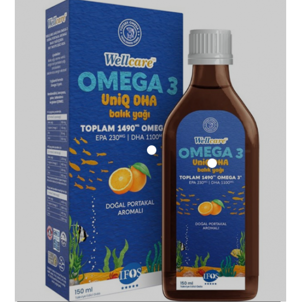 Wellcare Omega 3 Uniq Doğal Portakal Balık Yağı Sıvı 150 ml ürün görseli 1