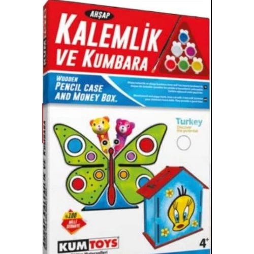 KumToys Ahşap Kalemlik ve Kumbara Lisanslı Ürün ürün görseli 1