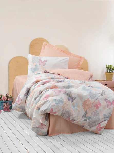 Cotton Box Genç Ranforce Nevresim Takımı Tek Kişilik Kimela Pembe ürün görseli 1