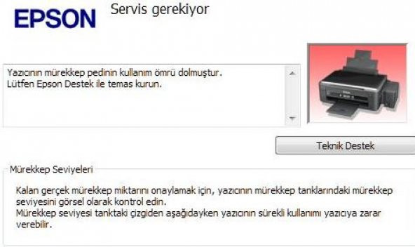 Epson L386 için Pad Reset Yazılımı (Waste Ink Pad Hata Çözümü) Pad Dolu Hatası Resetleme ürün görseli 1
