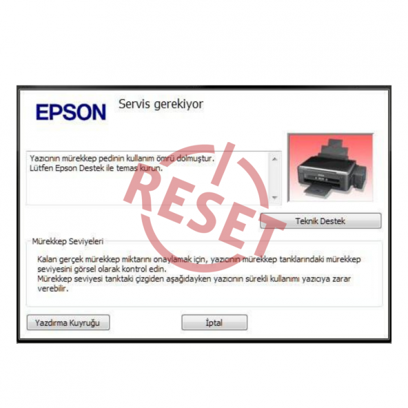 Epson L1210 L3210 L3250 L3251 L3260 L5290 Ped Hatası Resetleme ürün görseli 1