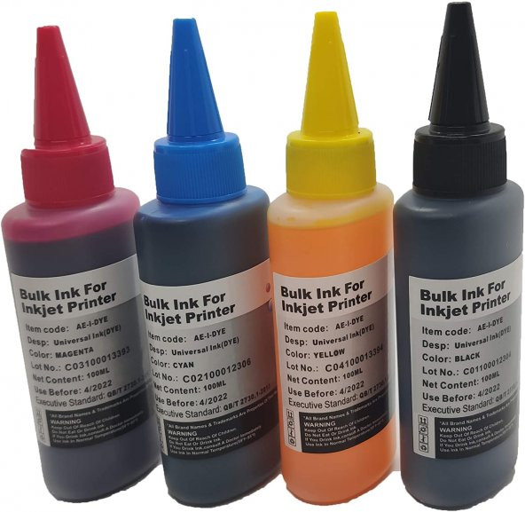 Hp Yazıcılar için :Uyumlu 4x100ml Muadil Mürekkep Seti ürün görseli 1
