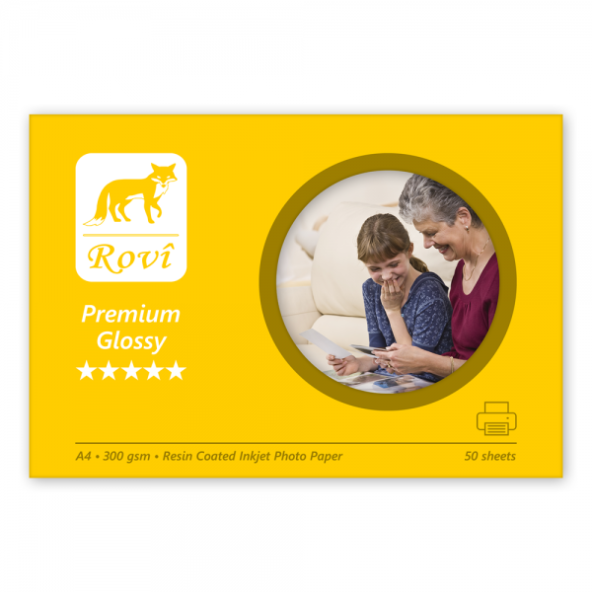 Fotoğraf Kağıdı (Rovi) Premium Parlak 300gsm A4 50yp ürün görseli 1