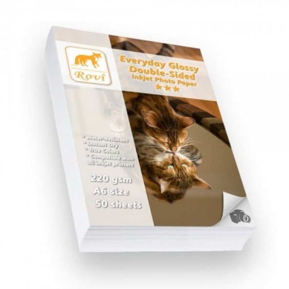 Fotoğraf Kağıdı (Rovi) Everyday Parlak Çift Taraflı 220gsm A6 50yp ürün görseli 1