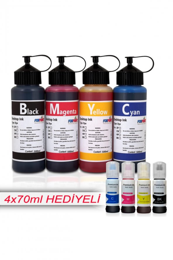 Epson L1110/l3110/l3111/l3150 Uyumlu 103 Serisi Mürekkep 4x500ml ürün görseli 1