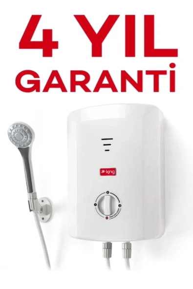 king ekvator 7500w Elektrikli Şofben 4 yıl garanti 7 sn de sıcak su ürün görseli 1