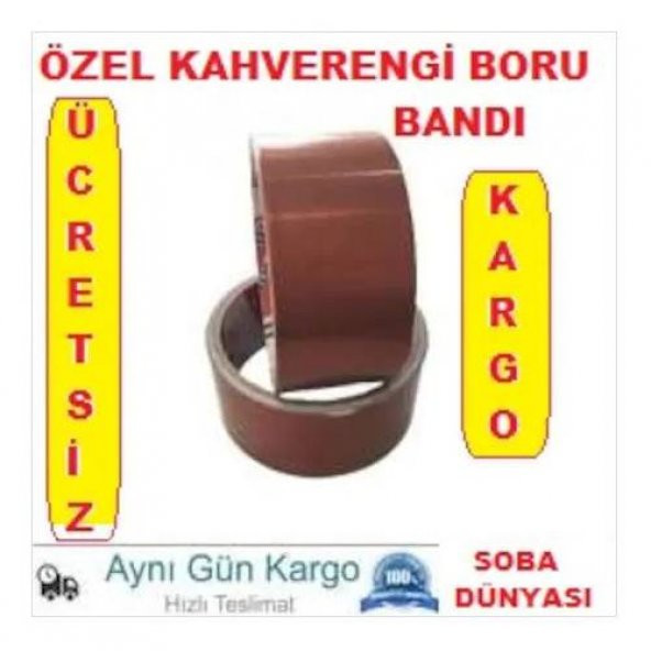 2 ADET KAHVERENGİ YANMAZ BORU BANDI ALİMİNYUM BANT UYUYAN SOBA SIZDIRMAZ FOLYO BANT ürün görseli 1