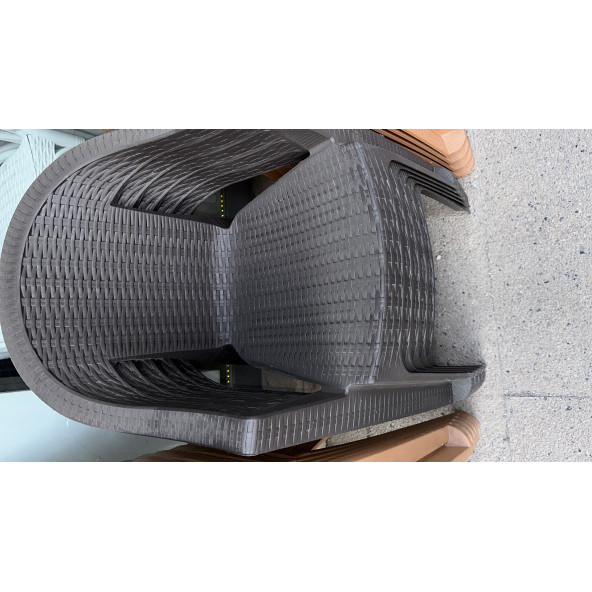 Rattan efektli Plastik Koltuk Sandalye 4 Adet ürün görseli 1