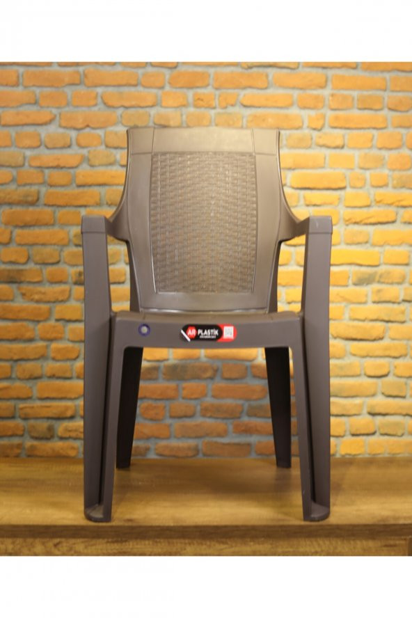 2 adet Gold Rattan Efektli Elegance Plastik Sandalye Bahçe Teras balkon sandalyesi ürün görseli 1