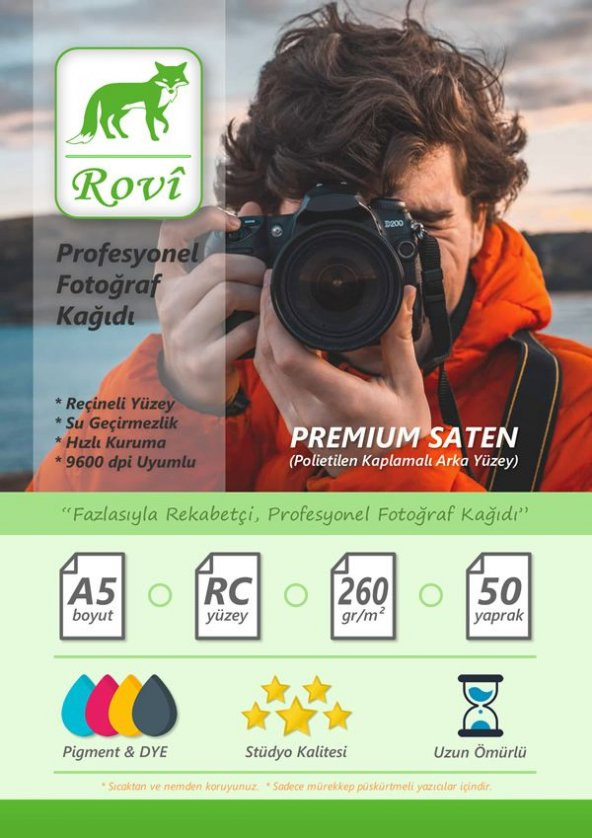 Canon Epson Hp Uyumlu Rapunzel Satin Fotoğraf Kağıdı 260gsm 50yp A5 ürün görseli 1