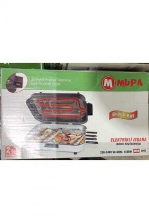Mupa Çift Telli Büyük Boy Elektrikli Barbekü Izgara 1200 Watt Mob 3005 ürün görseli 1