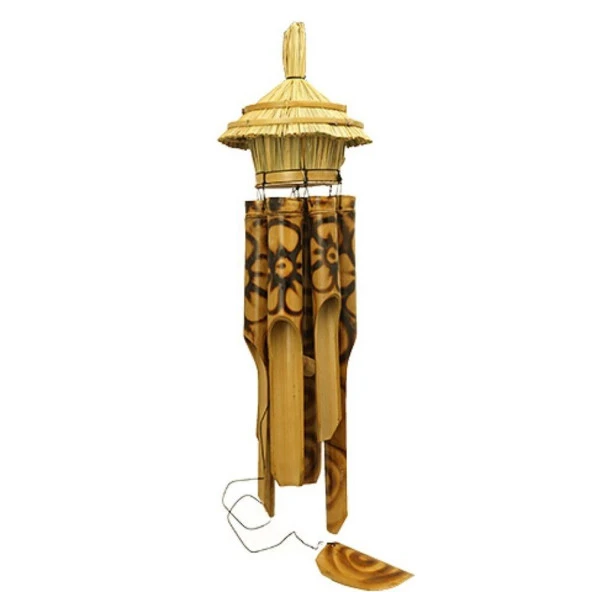 Hasır Kuş Yuvalı Bambu Rüzgar Çanı 45 cm - Resim 2