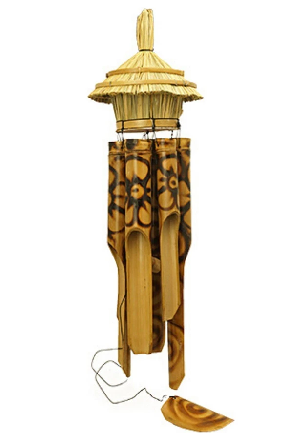 Hasır Kuş Yuvalı Bambu Rüzgar Çanı 45 cm - Resim 7