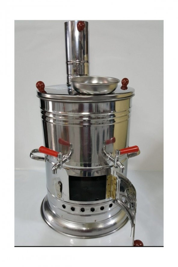 Zarif İş 8.5 L Çift Musluklu Odunlu Semaver Inox ürün görseli 1