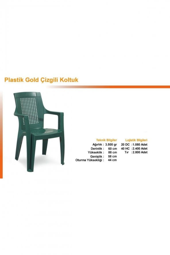 4 Adet Sağlam Plastik Sandalye Koyu Yeşil Renk - Günün Fırsatı ürün görseli 1