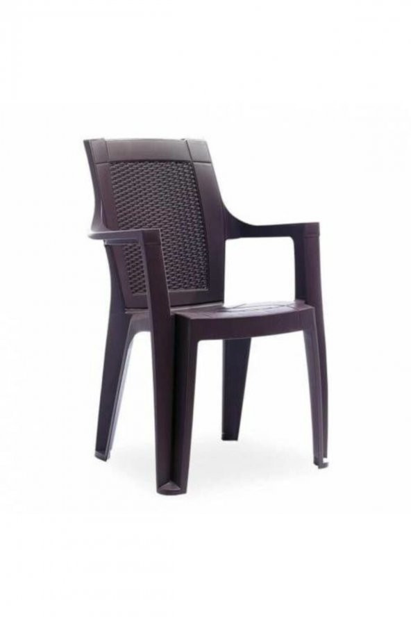 2 Adet Elegance rattan efektli Plastik Koltuk Sandalye bahçe balkon sandalyesi ürün görseli 1