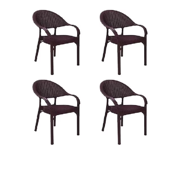4 Adet bambu Plastik rattan Sandalye ürün görseli 1