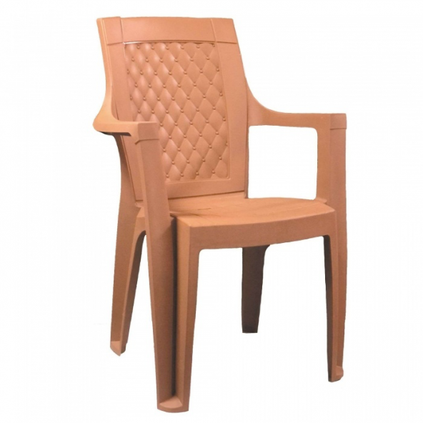4 adet Rattan Elegance Koltuk Tik teak sütlü kahve plastik sandalye bahçe balkon ürün görseli 1