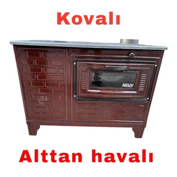 ARISOY PARİS Kuzine Soba uyuyan  alttan havalı Odun Ve Kömür Sobası Kovalı ürün görseli 1