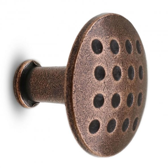 Düğme Noktalı Çekmece Dolap Kapak Kulpu Antik Bakır Metal Kulp ürün görseli 1