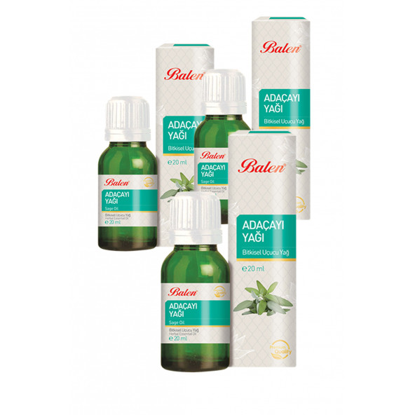3 Kutu Balen Adaçayı Yağı 20 ML Acı Elma Yağı Ada Çayı Yağı x 3 ürün görseli 1