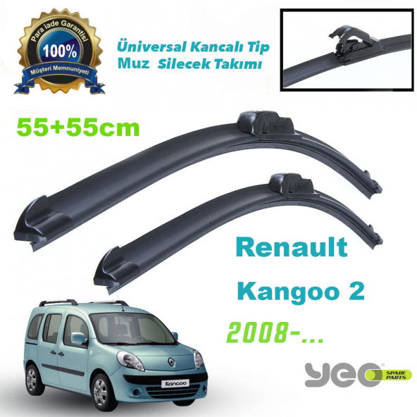 Renault Kangoo 2 2008-...Yeo Aeroflex Muz Silecek Takımı ürün görseli 1