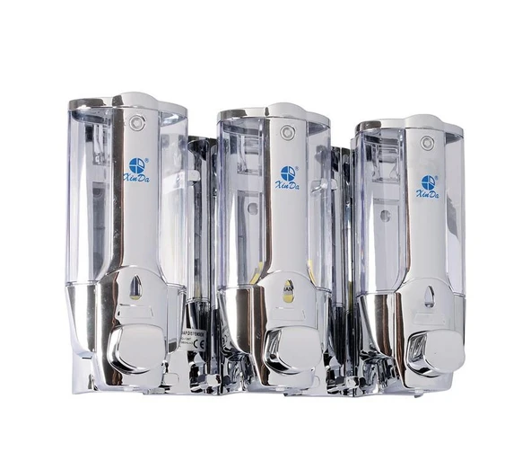 Omnipazar Xinda ZYQ138ST Sıvı Sabun ve Şampuan Dispenseri 3'lü Krom 3x380 ml ürün görseli 1