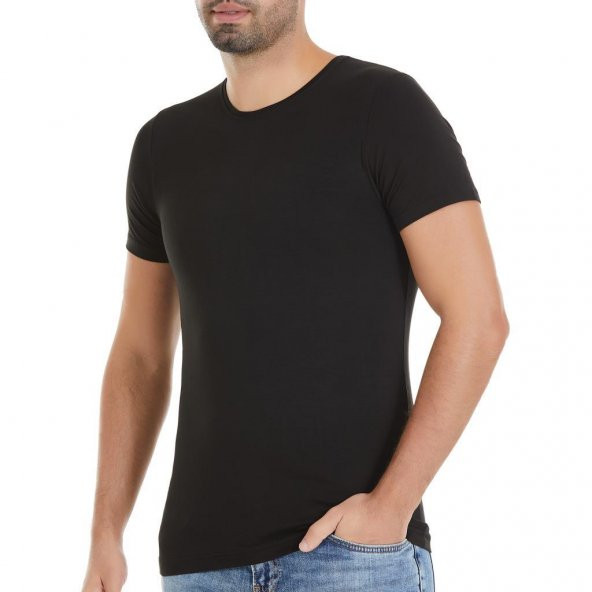 6 Adet Yıldız Erkek Bambu Kısa Kollu T-Shirt Fanila Siyah 476 ürün görseli 1
