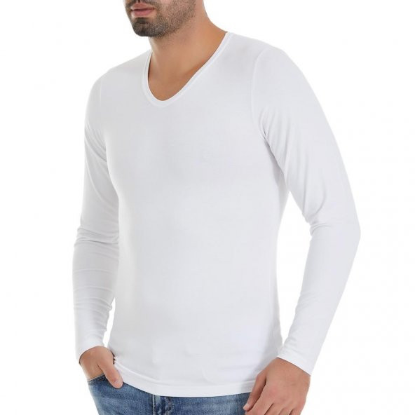 6 Adet Yıldız Erkek Bambu Uzun Kol T-Shirt Fanila Beyaz 485 ürün görseli 1