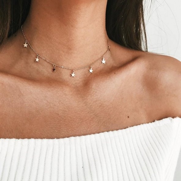 Altın Renk Geometrik Yıldız Kolye Altın Zincir Kadınlar İçin Kolye Chokers Kadınlar İçin - 441 ürün görseli 1