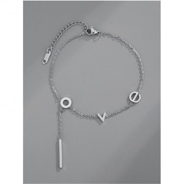 Gümüş Renk Love Kolye 946 ürün görseli 1