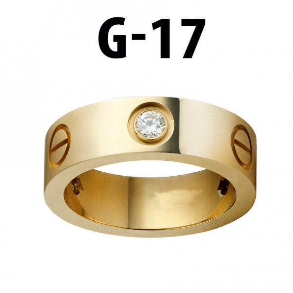Kartier Taşlı Yüzük Gold Renk 17 Numara - 542 ürün görseli 1