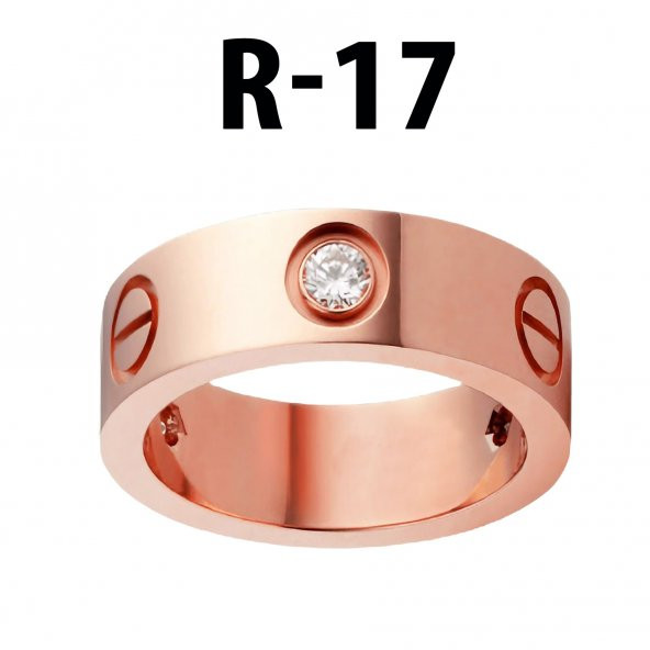 Kartier Taşlı Yüzük Rose Renk 17 Numara - 546 ürün görseli 1