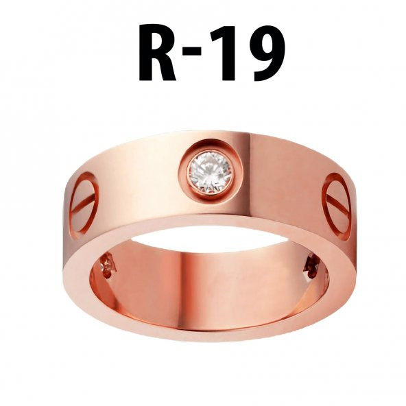 Kartier Taşlı Yüzük Rose Renk 19 Numara - 548 ürün görseli 1