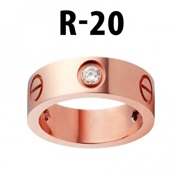 Kartier Taşlı Yüzük Rose Renk 20 Numara - 549 ürün görseli 1