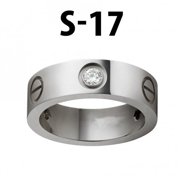 Kartier Taşlı Yüzük Silver Renk 17 Numara - 550 ürün görseli 1