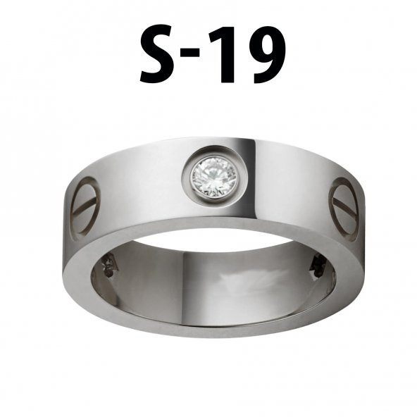Kartier Taşlı Yüzük Silver Renk 19 Numara - 552 ürün görseli 1