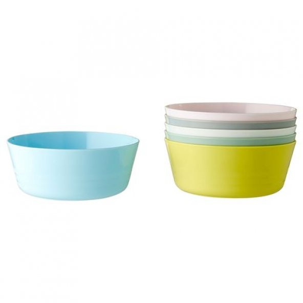 6 LI Çocuk Yemek Kasesi - Kase Seti Pastel Renkler MeridyenDukkan 6 Adet Çap: 12 cm ürün görseli 1
