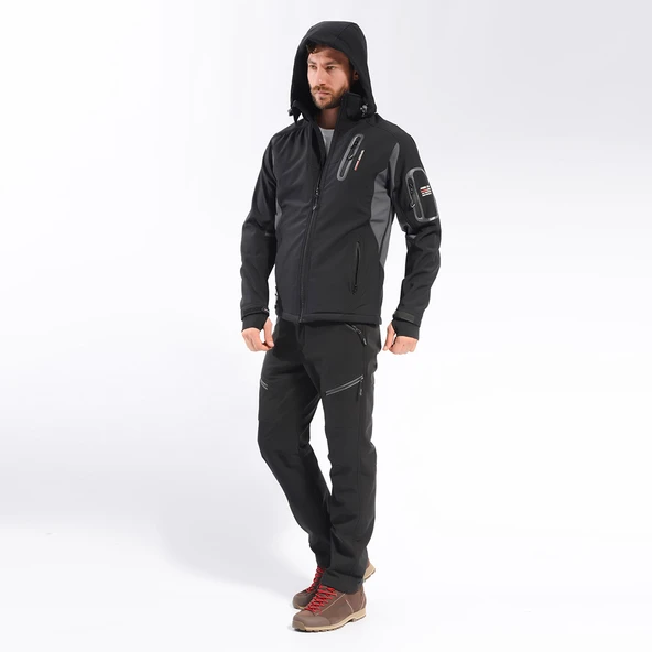 FreeCamp Eagle Softshell Ceket-SİYAH - Resim 5