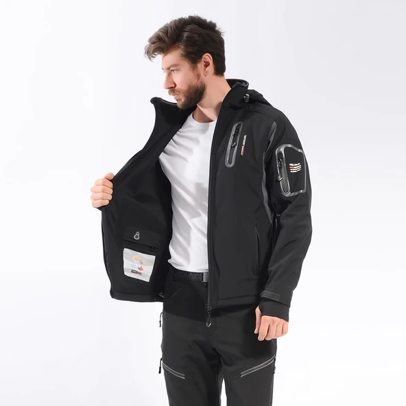 FreeCamp Eagle Softshell Ceket-SİYAH - Resim 2