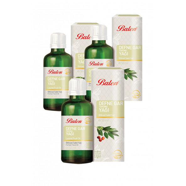 3 Kutu Balen Defne Gar Yağı 50 ML Defne Tohumu Yağı Defne Yağı ürün görseli 1