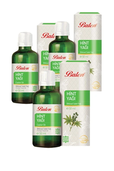 3 Kutu Hint Yağı Doğal Bitkisel Sabit Yağ Soğuk Pres 50 Ml. Saç Ve Cilt Bakım Yağı Hint Yağı ürün görseli 1