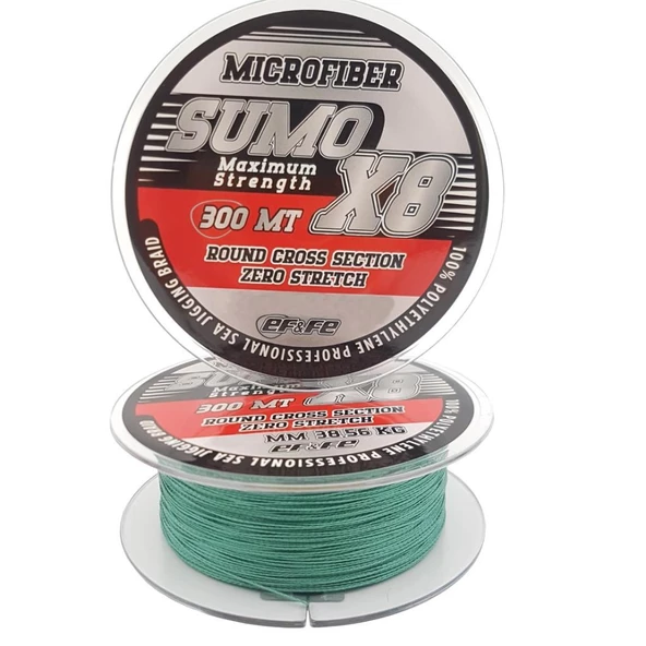 EFFE SUMO X8 300m 8 Kat Örgü İp Misina %100 PE Olta Misinası ürün görseli 1