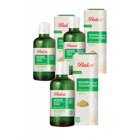 3 Kutu Balen Kendir Kenevir Tohumu Yağı 50 ML x 3 ürün görseli 1