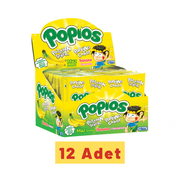 Hleks Patlayan Şeker Popios 4 gr 40 Adet Muzlu 12 Paket (Toplam 480 Adet) ürün görseli 1